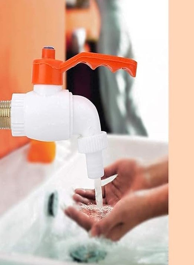 JES Plastic Heavy Duty White Turkey Nozzle Bib Cock Tap for Bathroom Kitchen & Garden Single Piece Faucet Set - Image 5